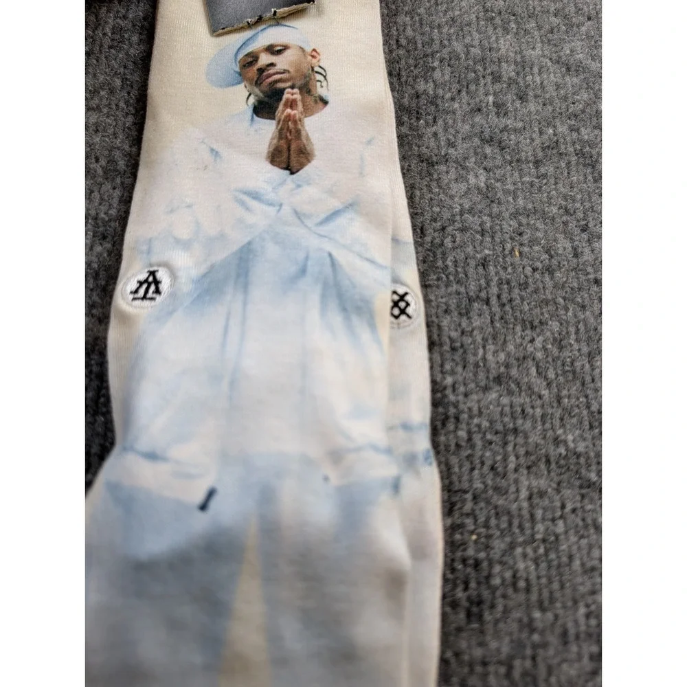 Stance Anthem Allen Iverson Crew Socks Mens Size L Large NWT NBA Basketball Whit
